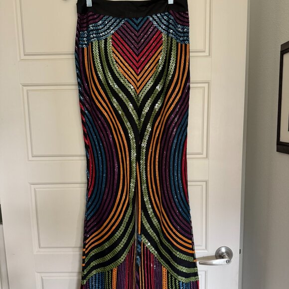 THE HIPPIE SHAKE rainbow sequin pants #ONTOUR74 - Picture 5 of 6